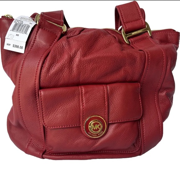 MICHAEL Michael Kors Handbags - NWT Michael Kors Red Large Genuine Leather Tote Bag